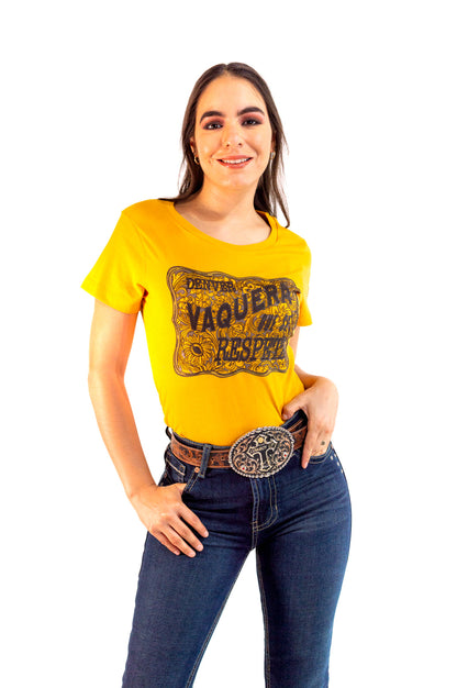 Playera para dama mostaza