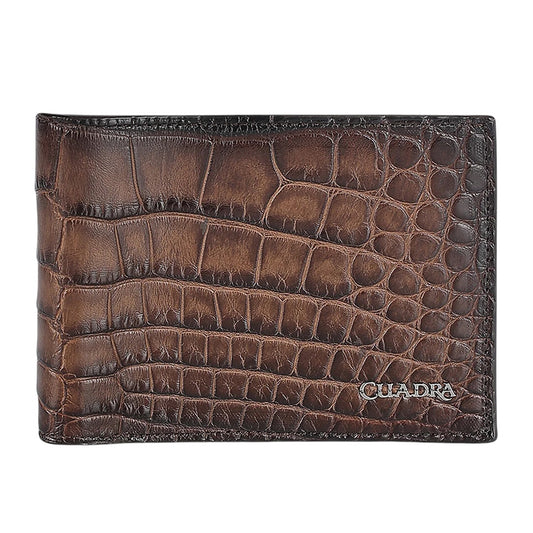 Cartera en piel genuina de alligator para caballero
