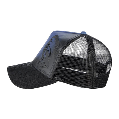 Gorra en piel genuina con diseño de tiburón