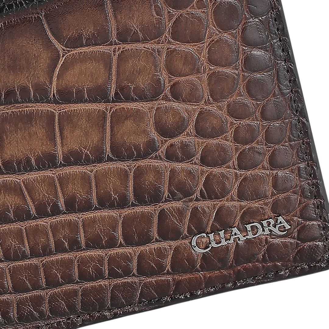 Cartera en piel genuina de alligator para caballero