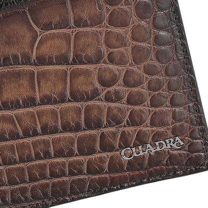 Cartera en piel genuina de alligator para caballero