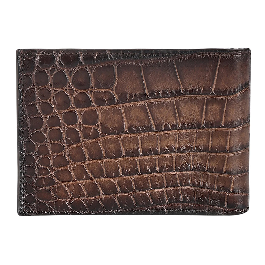 Cartera en piel genuina de alligator para caballero