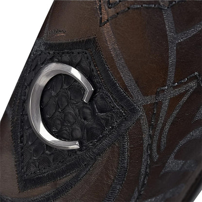 Bota tradicional en piel genuina de pitón para caballero