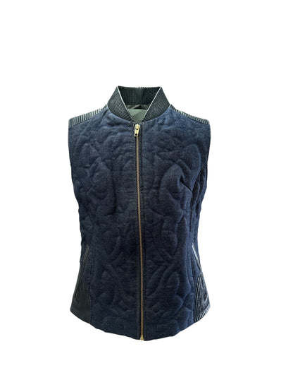 Chaleco dama Old West piel con mezclilla