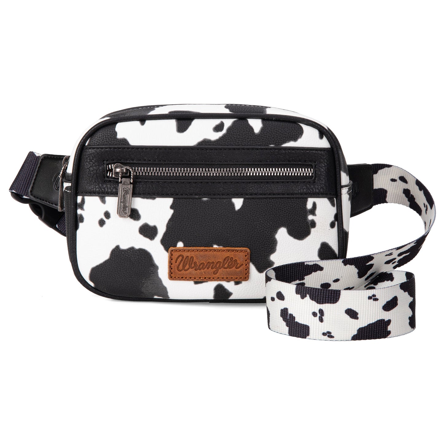 Bolsa Cangurera Wrangler Cow Print Negra posterior