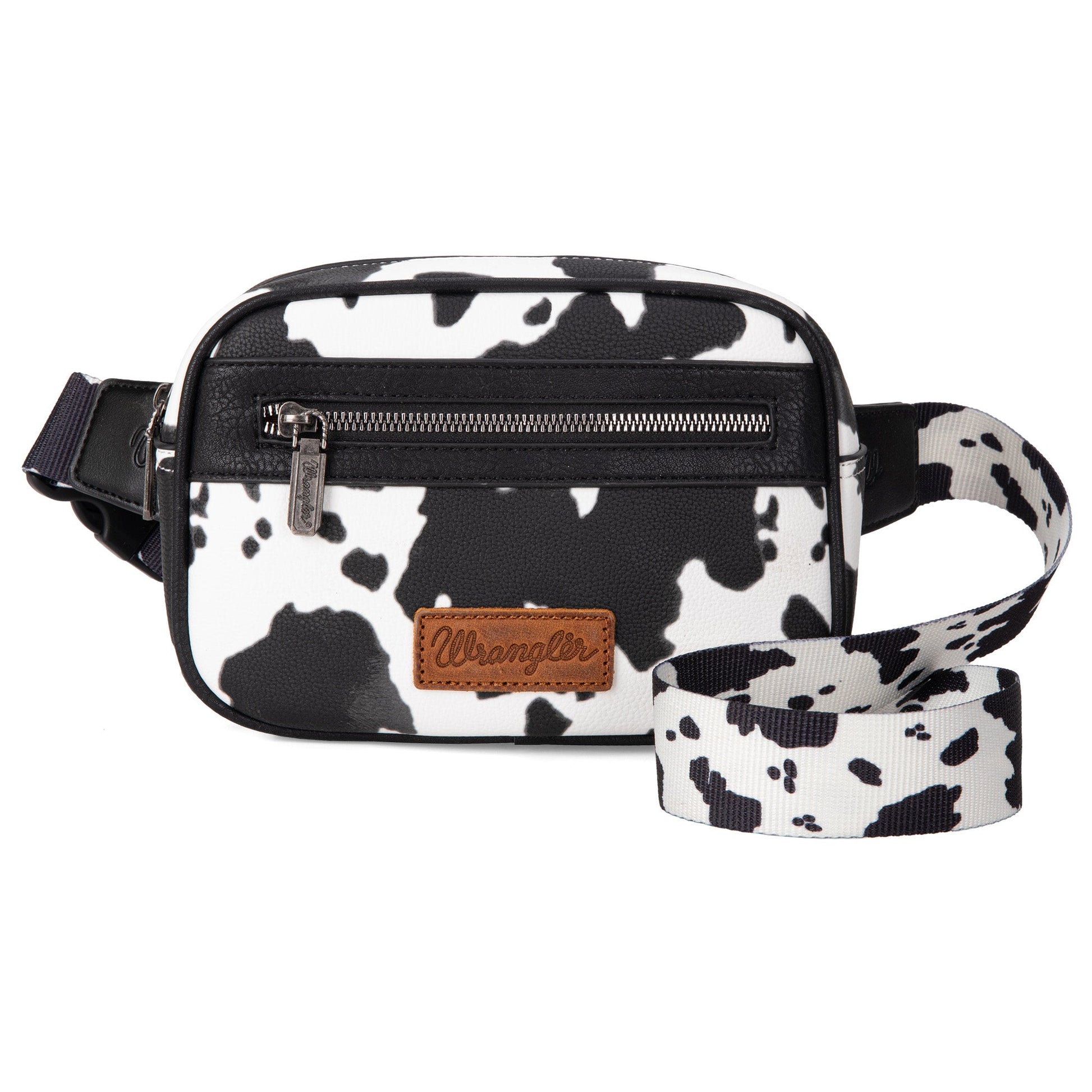 Bolsa Cangurera Wrangler Cow Print Negra posterior