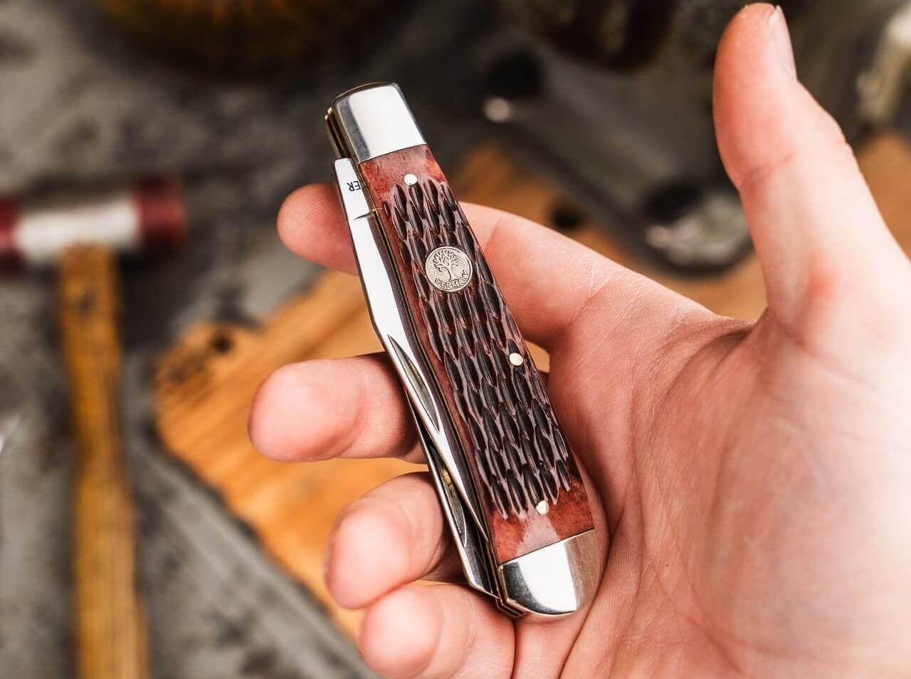 Navaja Boker 1095 Trapper Jigged Brown Bone
