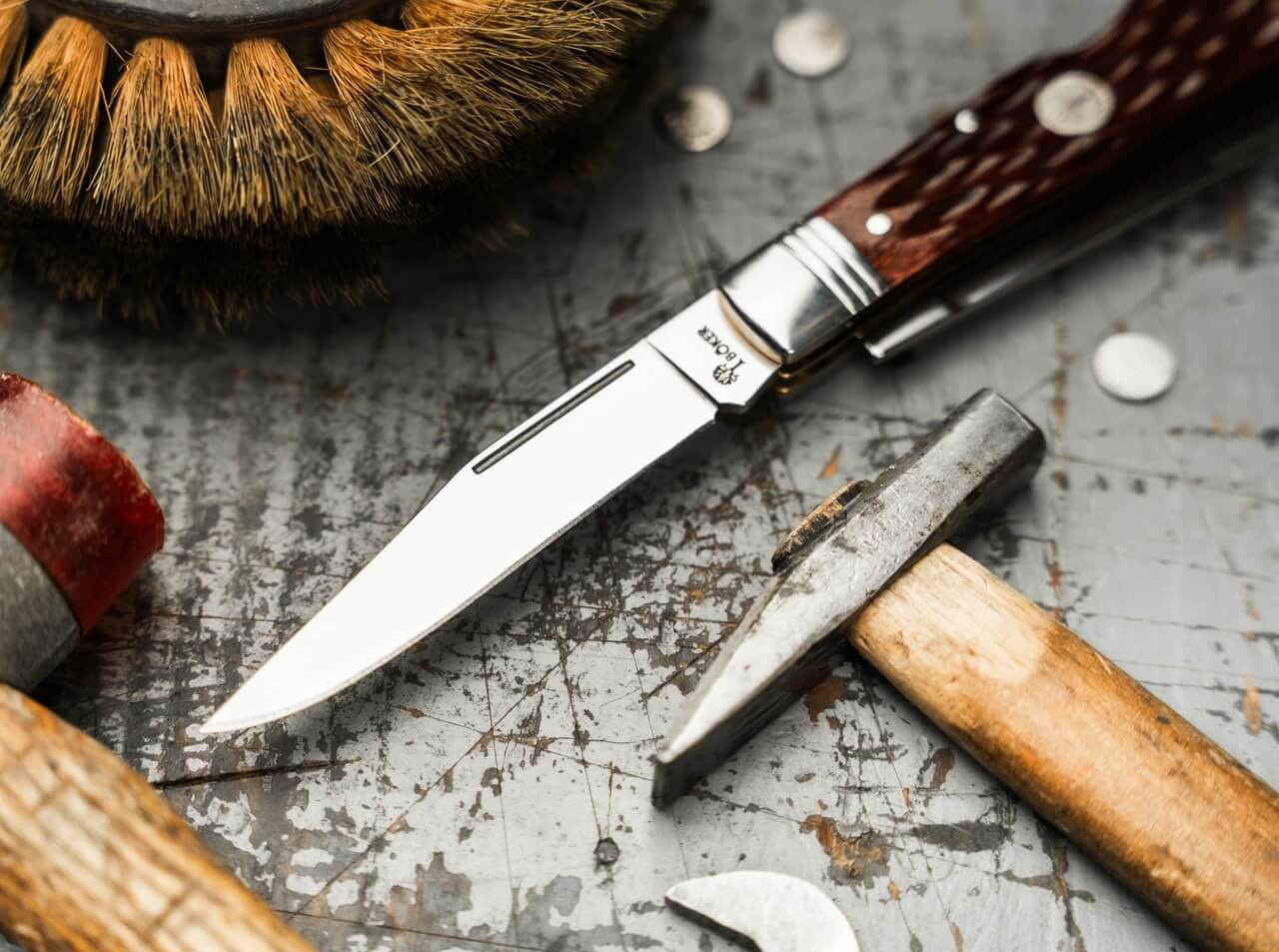 Navaja Boker Double Lock Trapper Jig Brown Bone
