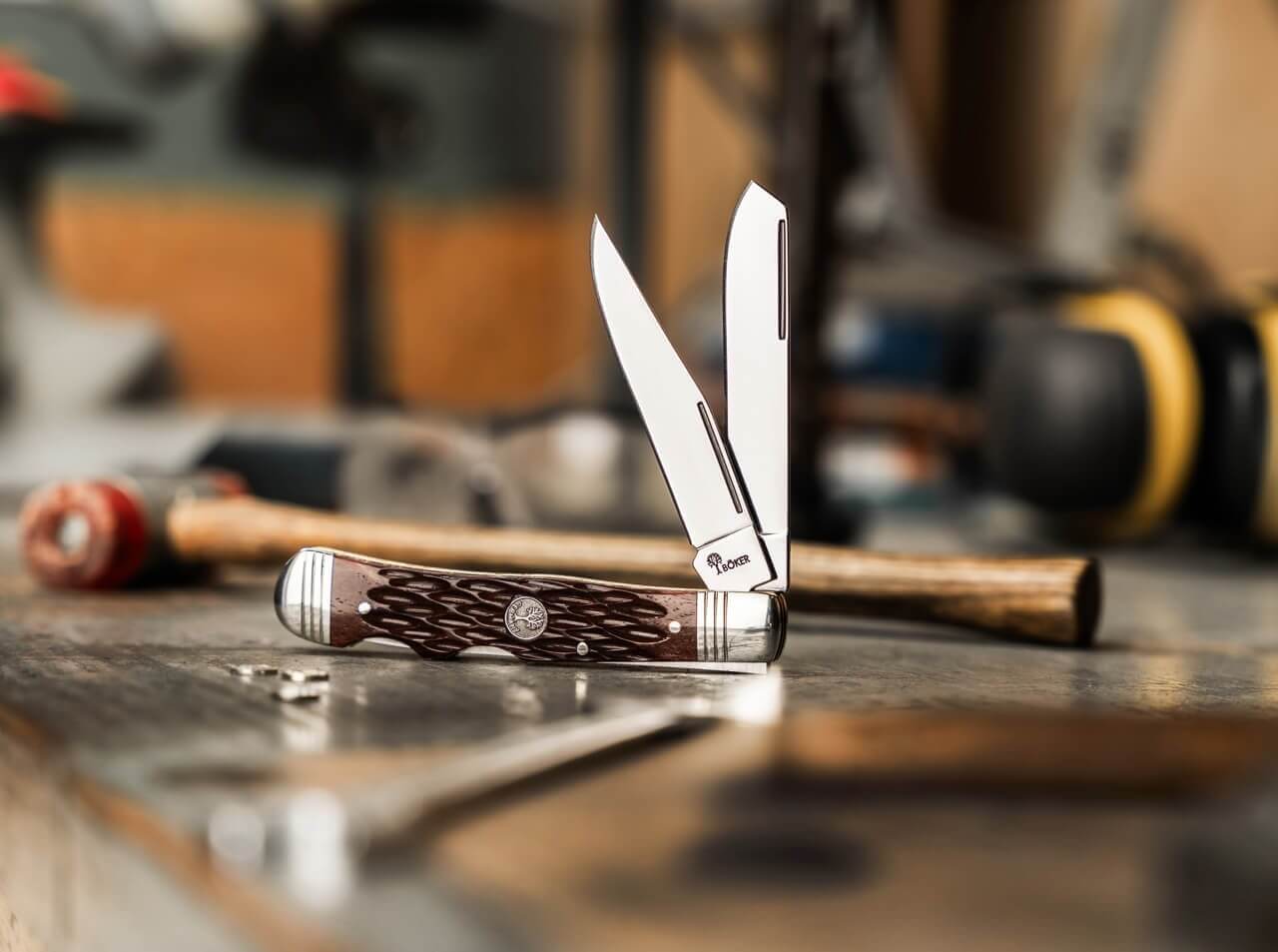 Navaja Boker Double Lock Trapper Jig Brown Bone