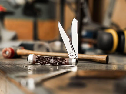 Navaja Boker Double Lock Trapper Jig Brown Bone