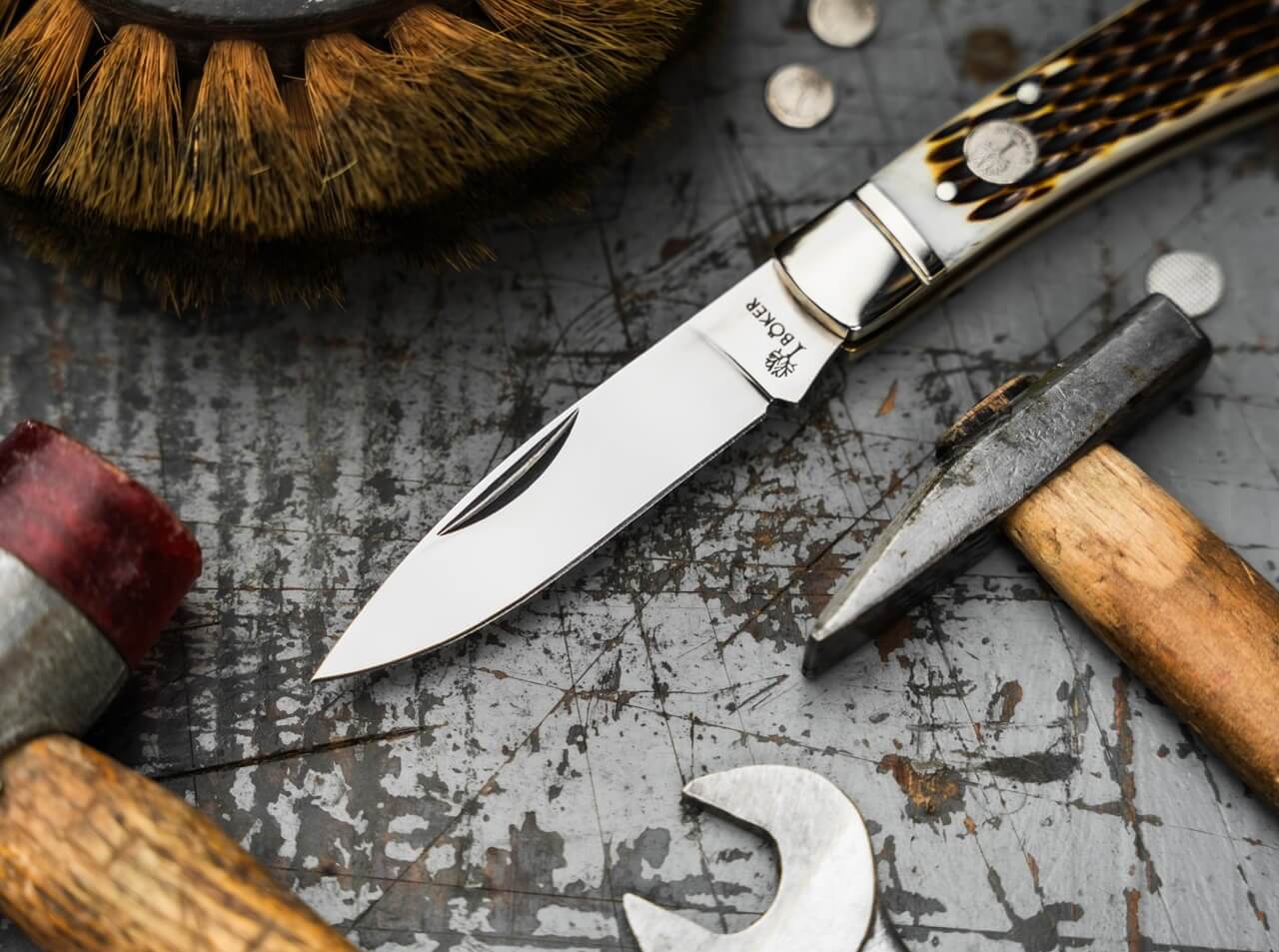 Navaja Boker Treebrand Lockback Amber Jigged Bone