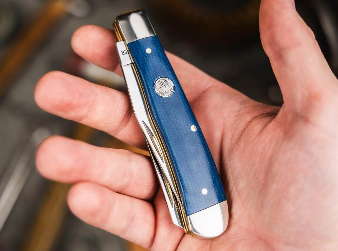 Navaja Boker Trapper Canvas Micarta Denim