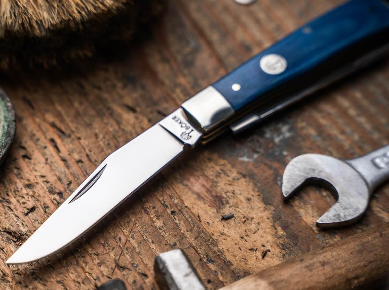Navaja Boker Trapper Canvas Micarta Denim