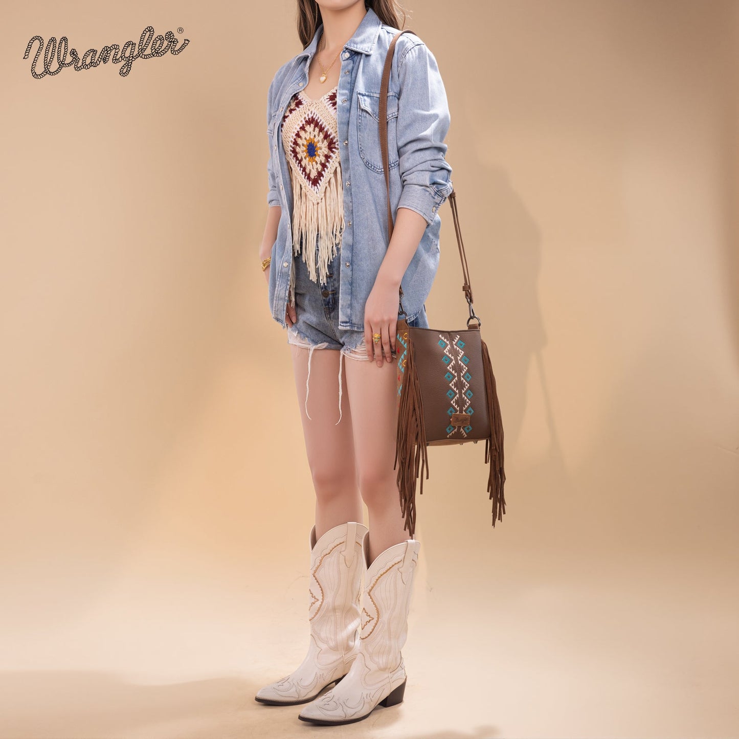 Bolsa Wrangler WG233-8360BR café posterior