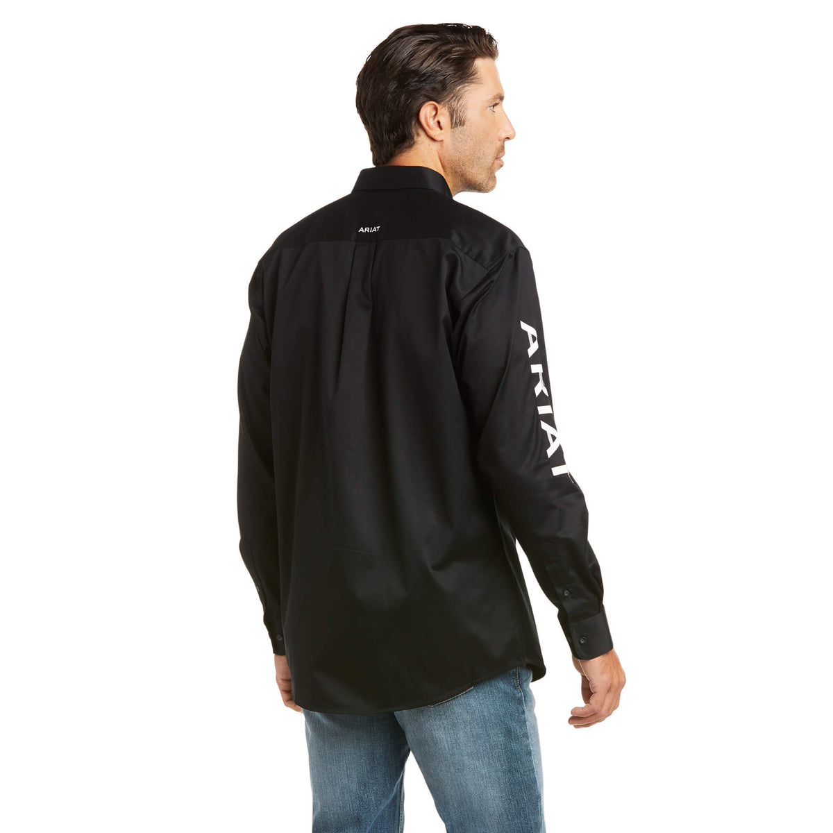 Camisa Team Logo Twill Negro Corte Fitted