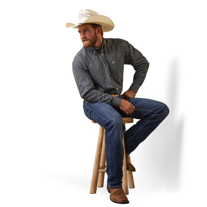 Camisa Ariat Libre De Arrugas Weathered Slate Corte Clásico