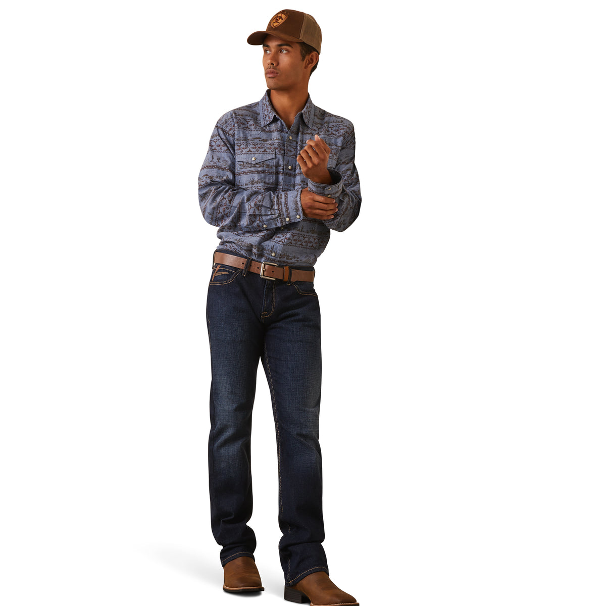 Camisa Ariat Haddington Corte Retro Botón A Presión