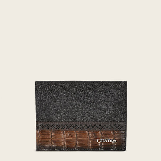 Cartera con piel genuina de alligator